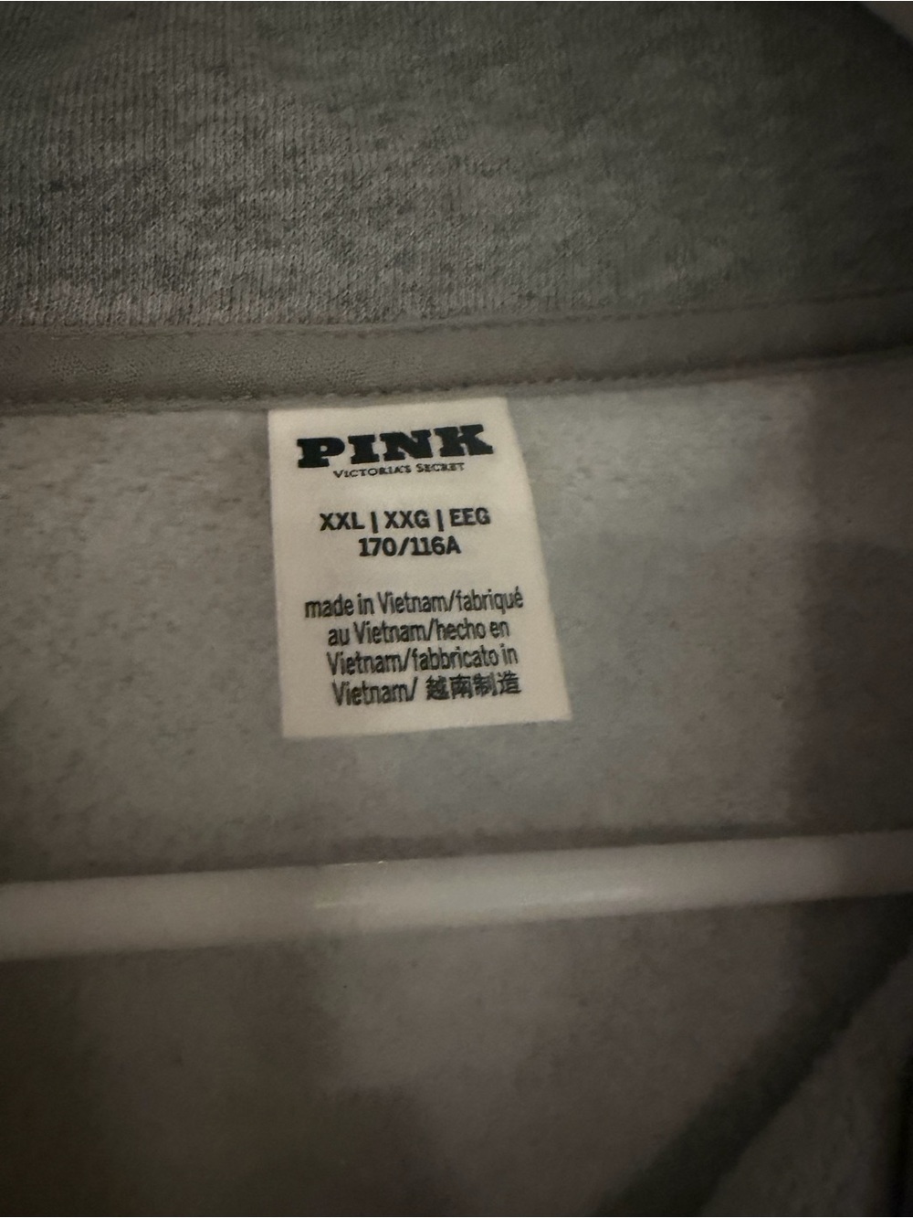 PINK Victoria's Secret Varsity Quarter-Zip Fleece Pullover Sweatshirt - Picture 2 of 7